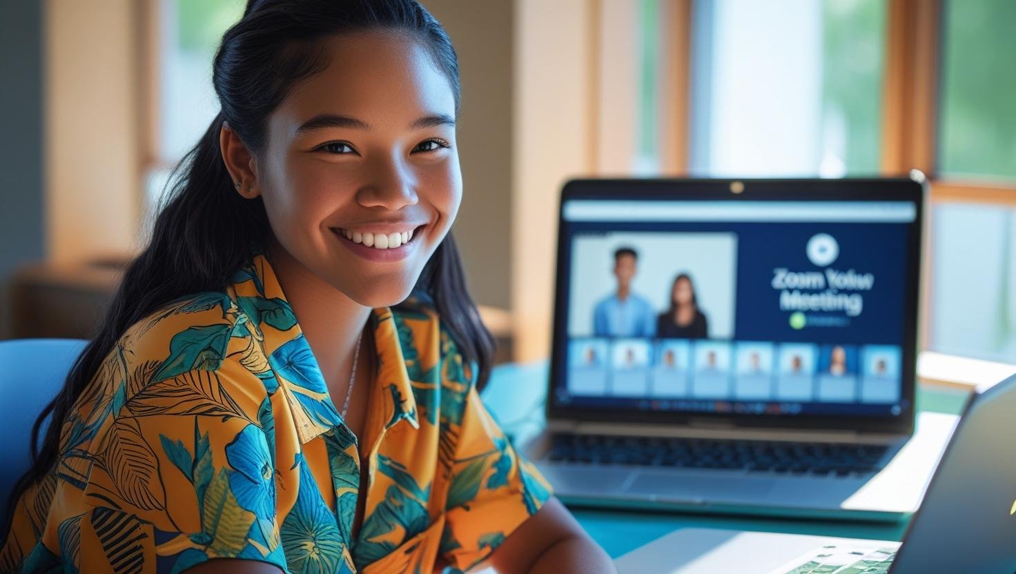 GCSE student in a live online tutoring session on Zoom