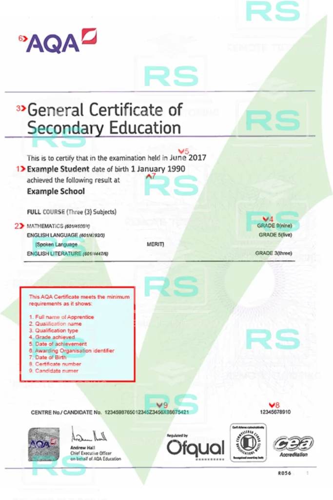GCSE Certificate Picture