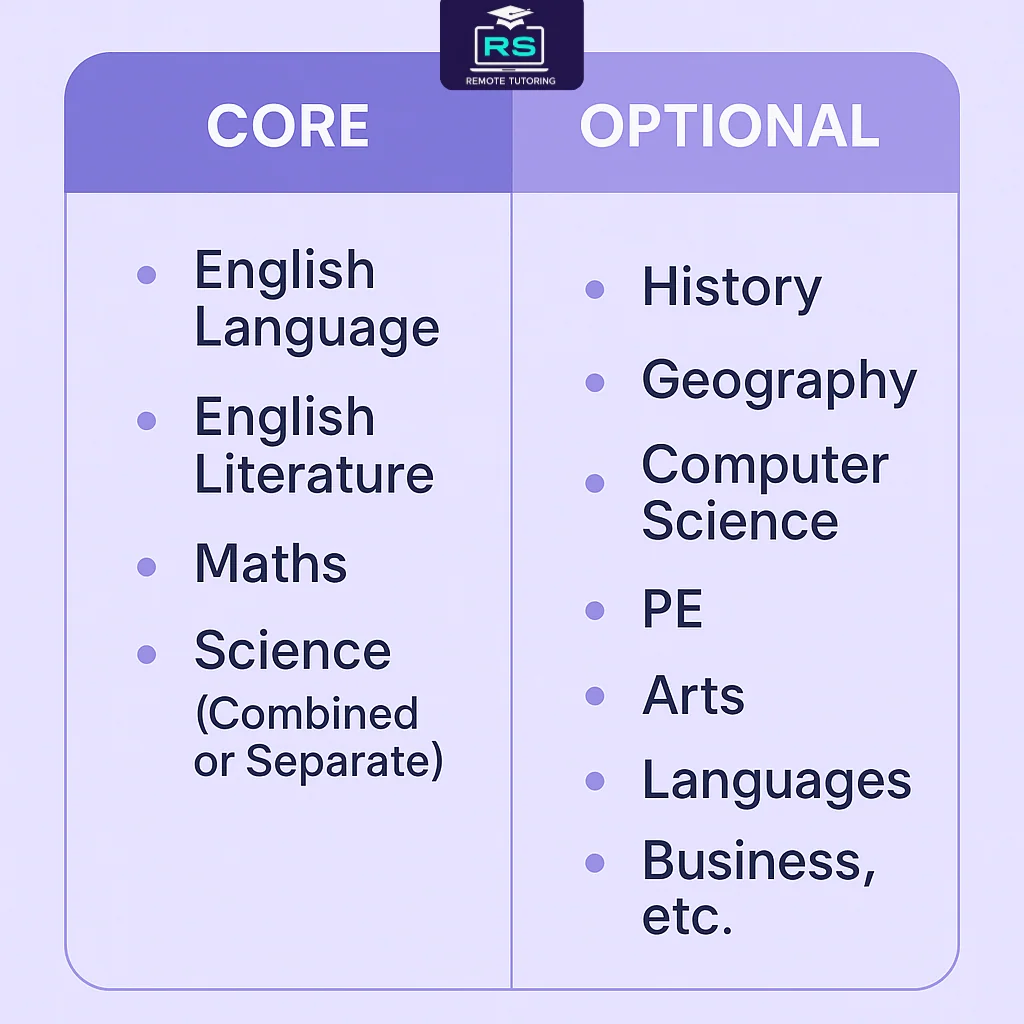 How Do GCSEs Work? Guide for Parents, Students, and Private Candidates (2025) 2 GCSE core and optional subjects list