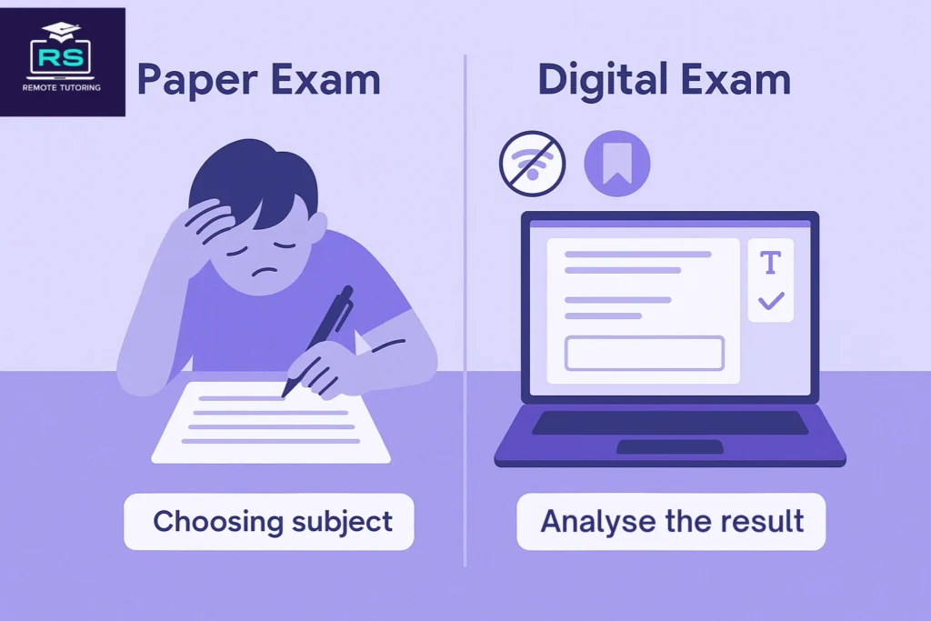 difference between digital and paper gcse exam