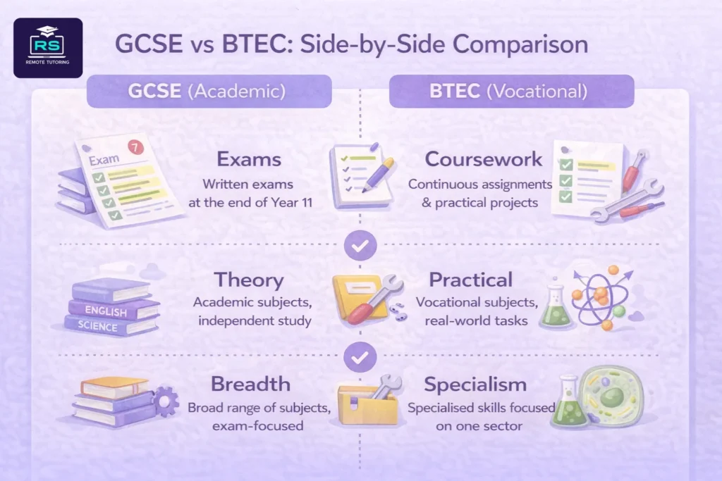 GCSE and Btec comparison