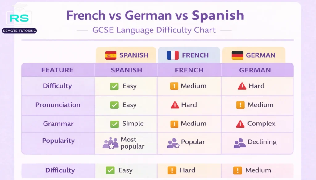 GCSE French vs German vs Spanish comparison