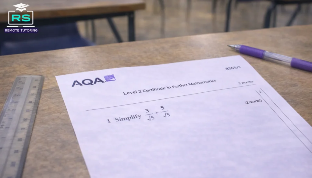 GCSE further maths non calculator question