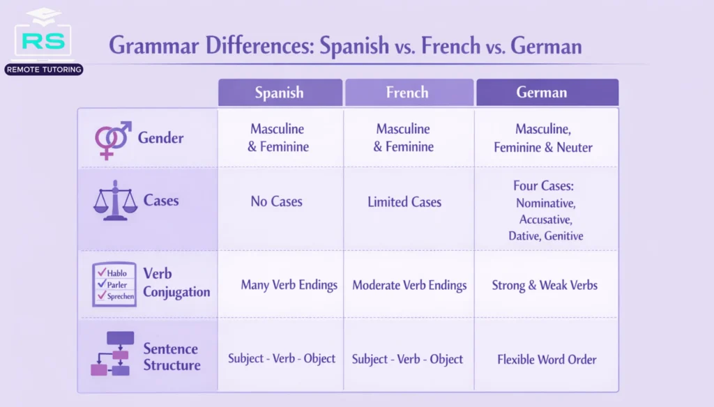 GCSE language grammar comparison