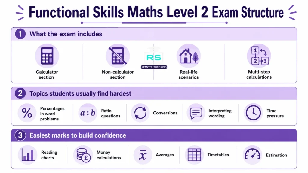 Functional Skills Maths Level 2 Topics Checklist 3 Functional Skills Maths Level 2 Exam Structure