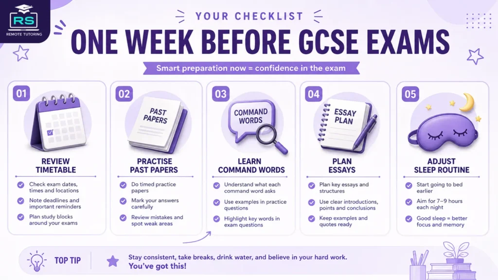 What to do one week before GCSE exams