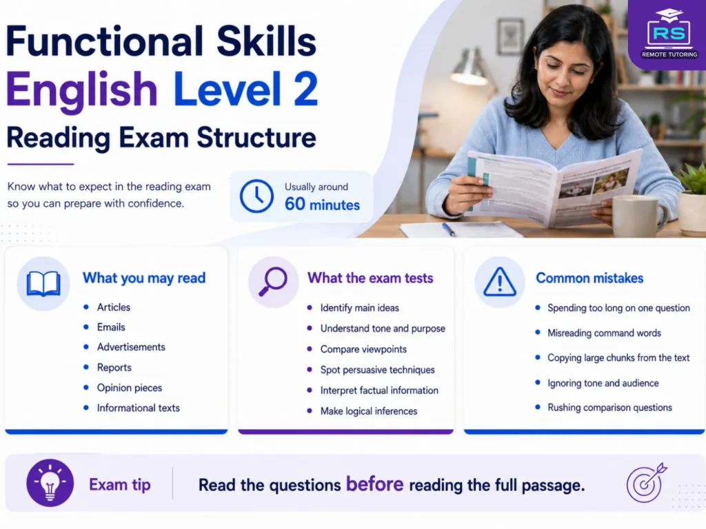 Functional Skills English Level 2 Reading Exam Structure