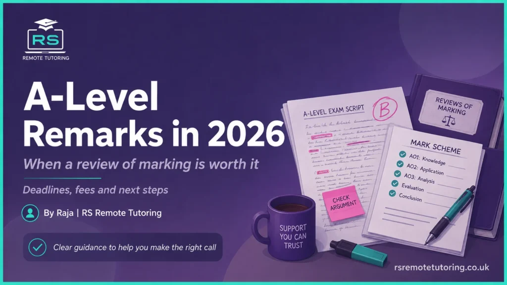 A-Level Results Day 2026: UCAS, Clearing, Remarks and Next Steps 3 A-Level exam script being checked against a mark scheme during a review of marking in 2026
