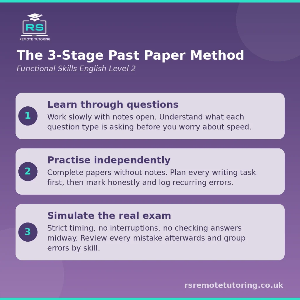 The 3-stage past paper method for Functional Skills English Level 2 english-level-2-three-stage-past-paper-method